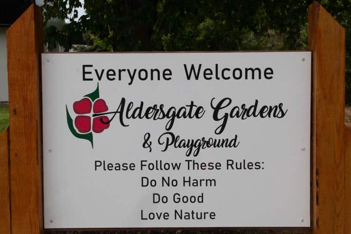 Aldersgate Gardens Welcome Sign